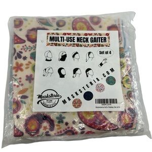 Masksteria‎ Kids Paisley Set: 4 Multi-Use Neck Gaiter Face Scarf Mask